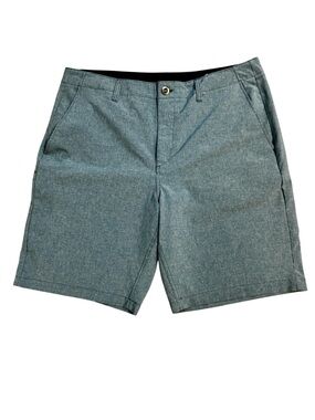 Volcom Surf & Turf Shorts Flat Front Chambray Shorts - Slate Blue, size 38